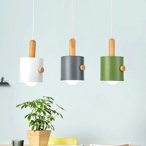 Lustre LED de chevet de chambre à coucher de Macarons nordiques rond rond décoratif salle à manger suspension lumière créative intérieure suspension lustre