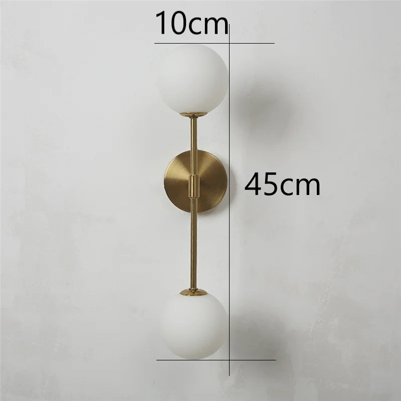 Applique murale post-modernes LED applique murale en verre Simple doré avec ampoule G9 nordique créative chambre salon allée lampe de chevet - vue 7 sur 10