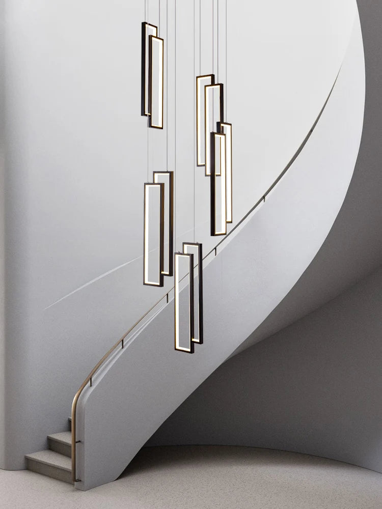 lustre nordique en aluminium intérieur dimmable led long