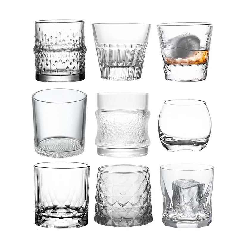 Verres whisky résistants style texturé pour cocktails
