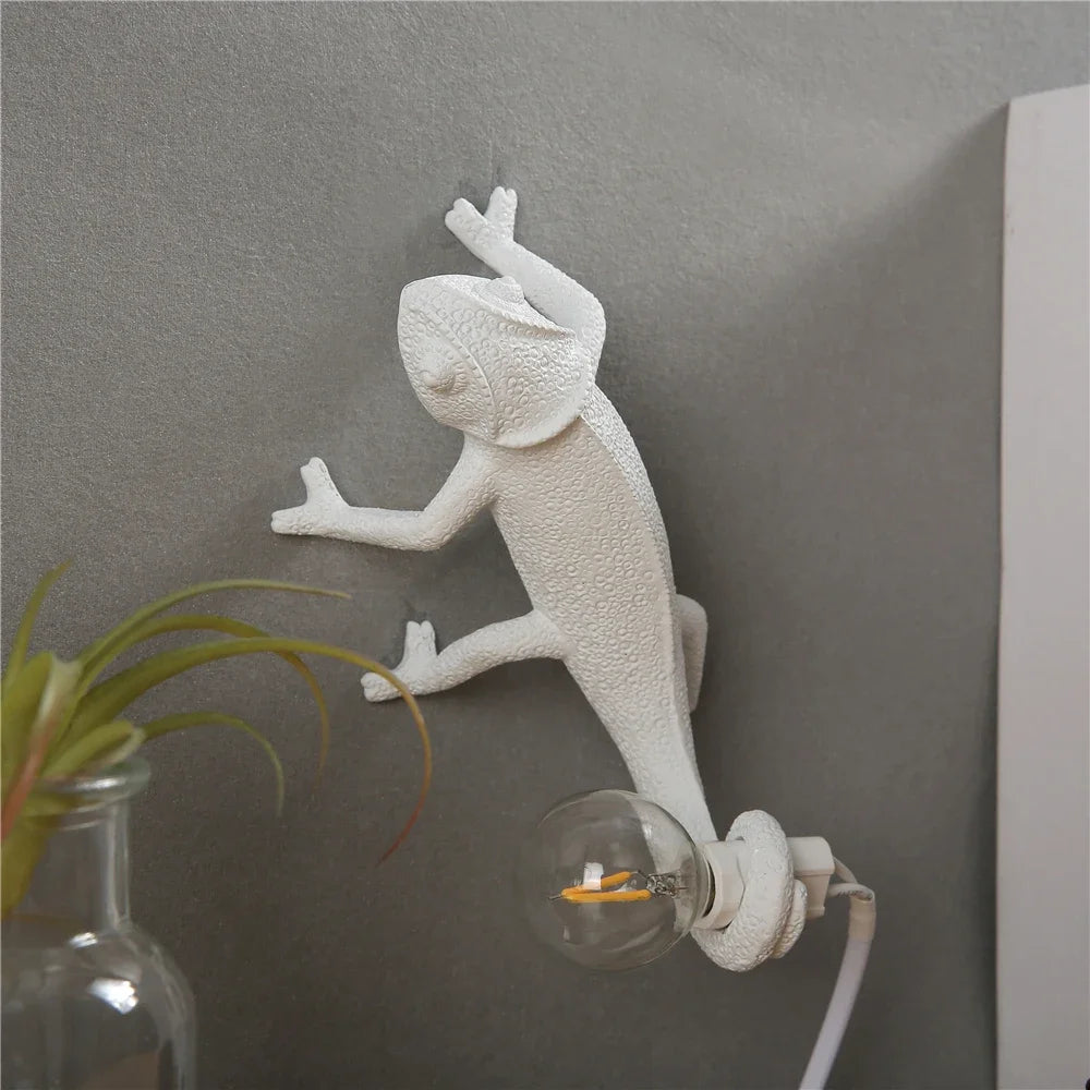Veilleuse lézard nordique lampe décorative moderne en résine