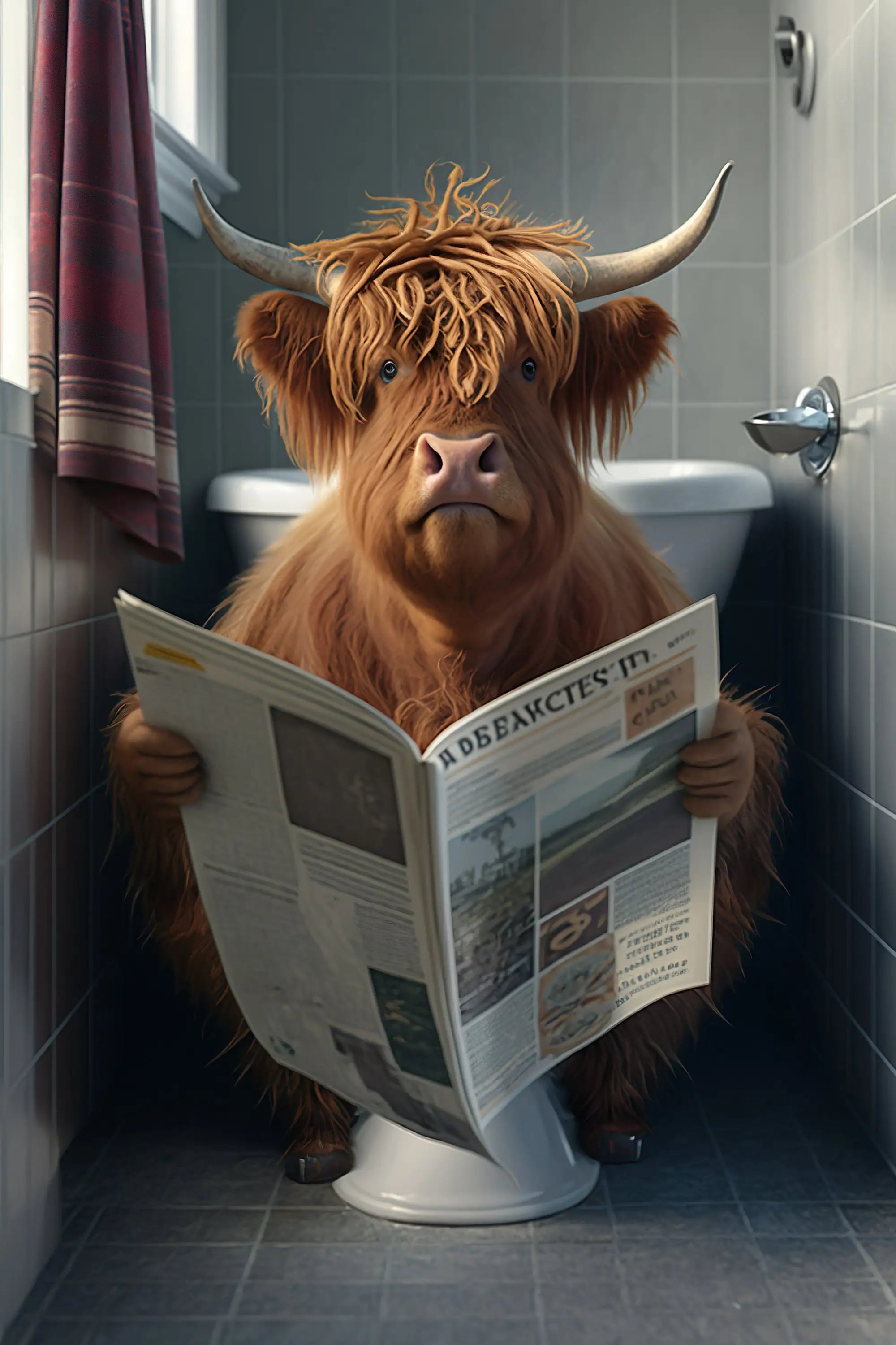 décoration murale amusante avec animaux sur les toilettes