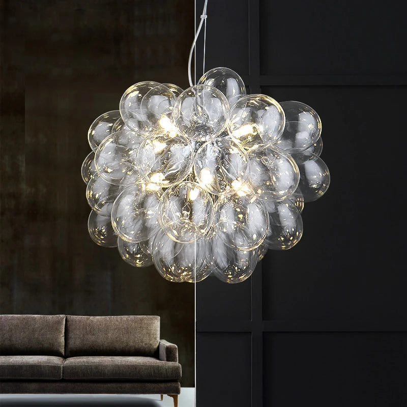lustre moderne moonriver en verre suspendu pour décoration