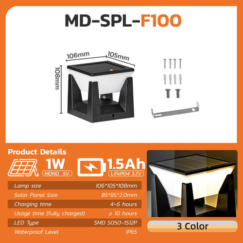 lampadaire solaire étanche pour éclairage extérieur jardin et allée