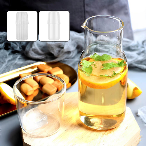 Carafe de chevet en verre avec gobelet assorti