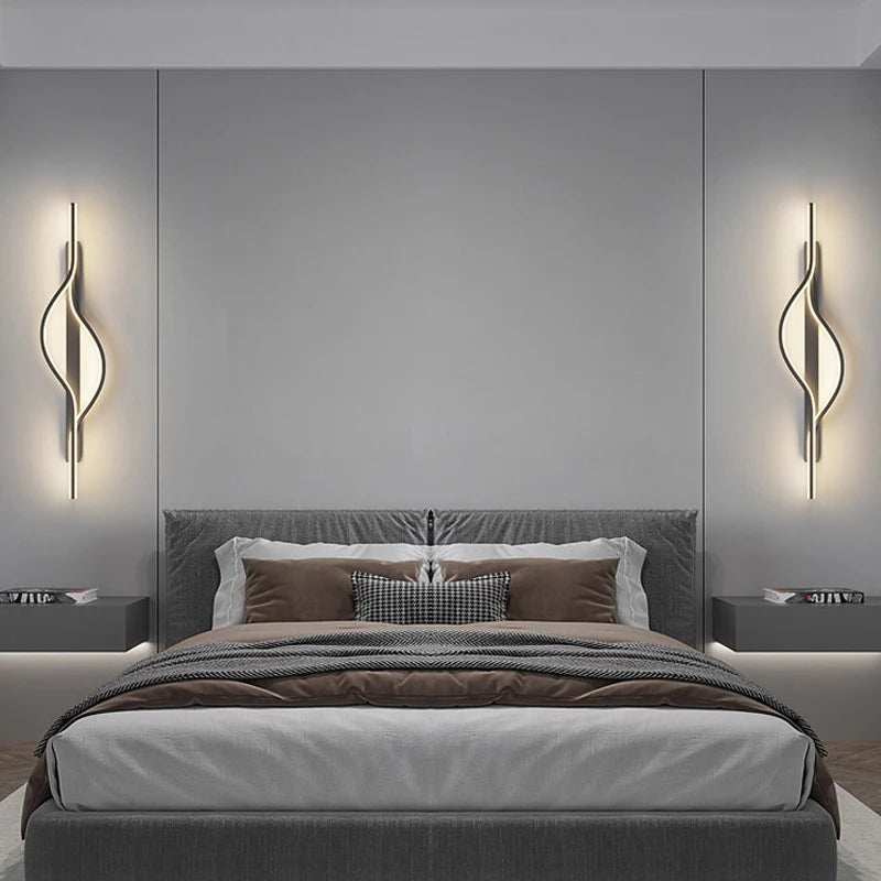 Applique murale led moderne minimaliste rayures déco intérieur chambre salon couloir - vue 7 sur 15
