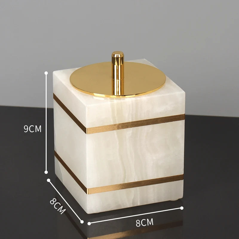 ensemble daccessoires en marbre naturel pour salle de bain - vue 8 sur 22