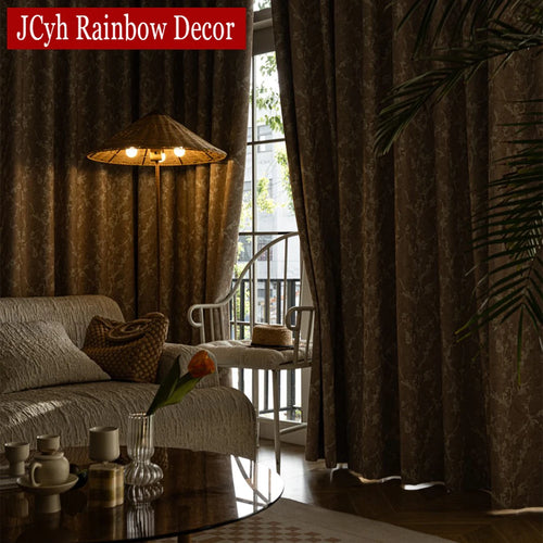 Rideau occultant motif botanique moderne pour salon chambre