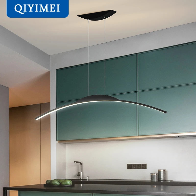 Lustre long led minimaliste avec hauteur réglable - vue 6 sur 21