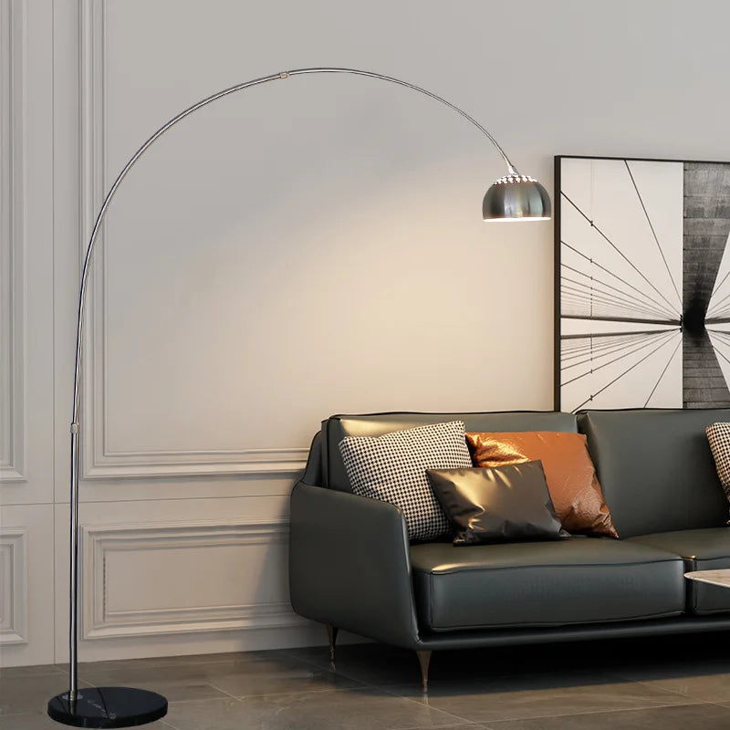 Lumière nordique luxe galvanoplastie réglable pêche lampadaire Base en marbre télécommande chambre étude hôtel lampadaire LED - vue 4 sur 10