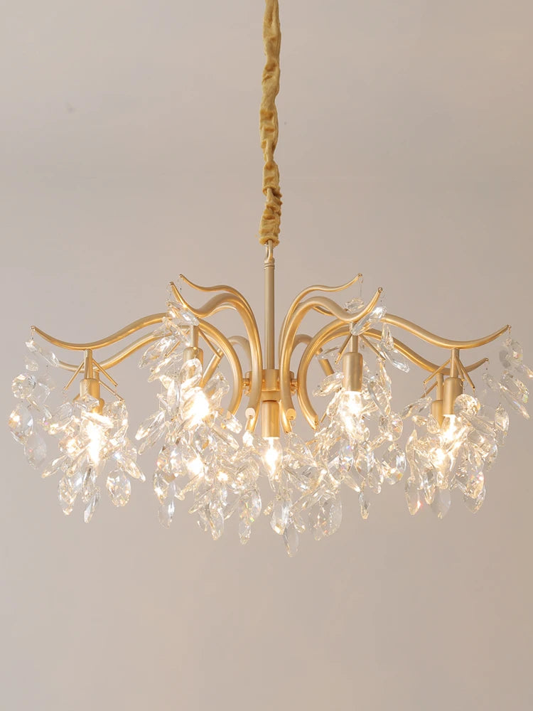 Lustre en cristal rétro français style américain pour ambiance romantique