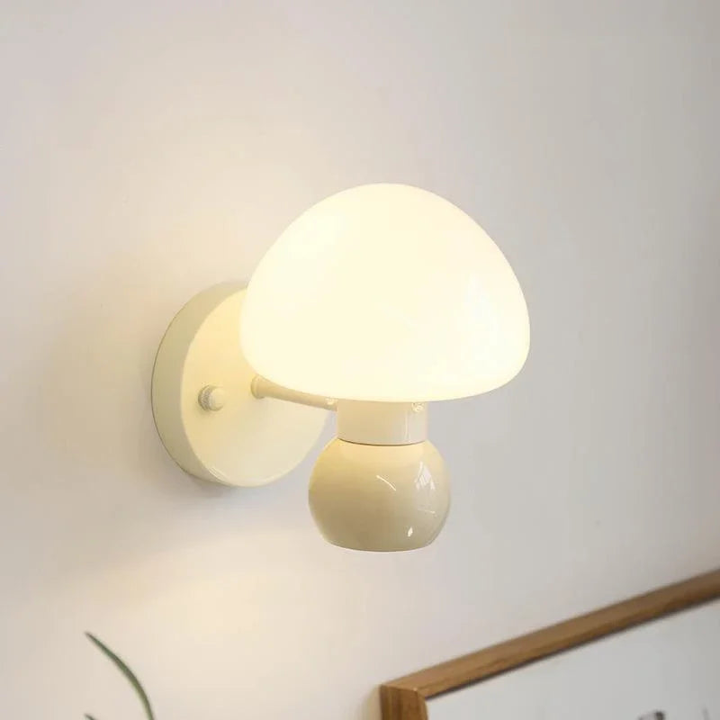 Applique murale crème champignon Double tête G9