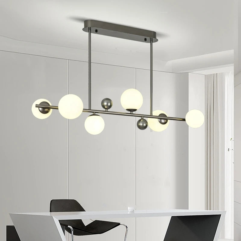 suspension moderne en métal et verre décorative avec fil réglable