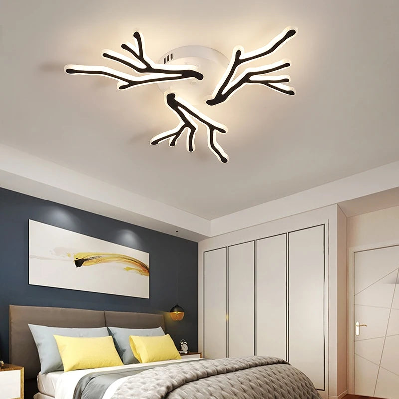 lustre créatif en forme de branche moderne en fer pour décoration intérieure - vue 3 sur 16