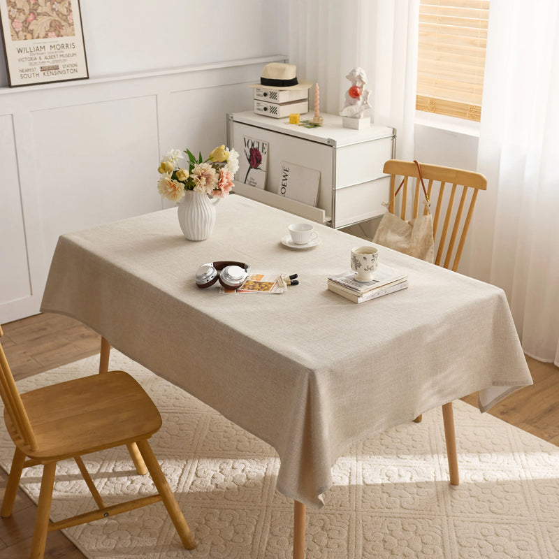 Nappe style japonais unie beige polyester lavable décorative