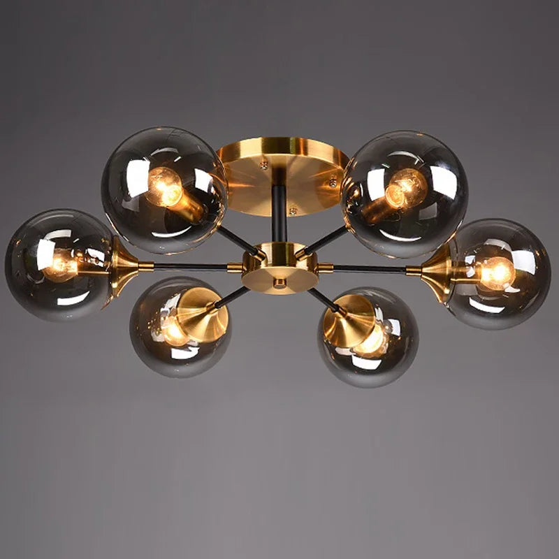 lustre moderne en verre boule pour un éclairage élégant - vue 4 sur 18