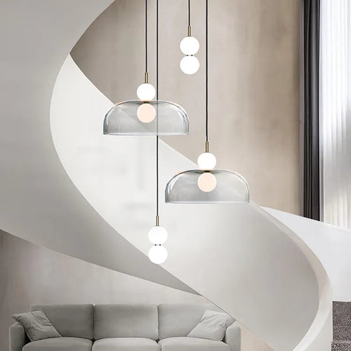 Lampe suspension verre post-moderne couloir décorative