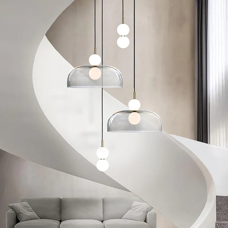 Lampe suspension verre post-moderne couloir décorative - vue 2 sur 15