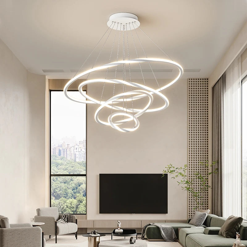 lustre led moderne monté au plafond en acrylique - vue 3 sur 8