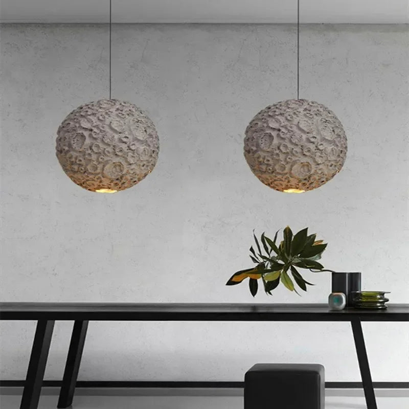 Suspension style Designer japonais Wabi Sabi Style salon salle à manger café magasin planète gris Loft décor lumière - vue 4 sur 7