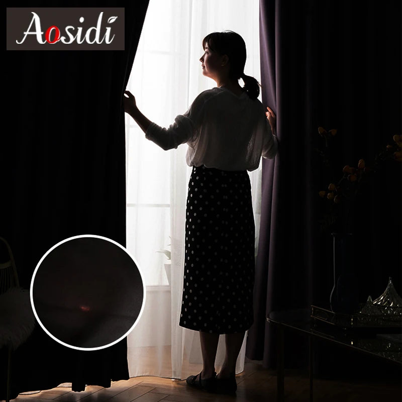 Rideau occultant moderne plissé pour salon chambre - vue 4 sur 8