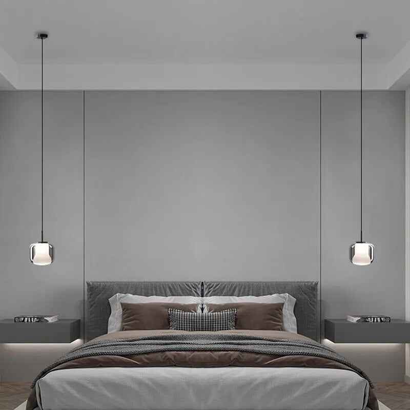 Suspension LED moderne en verre gris fumé à trois têtes - vue 4 sur 11
