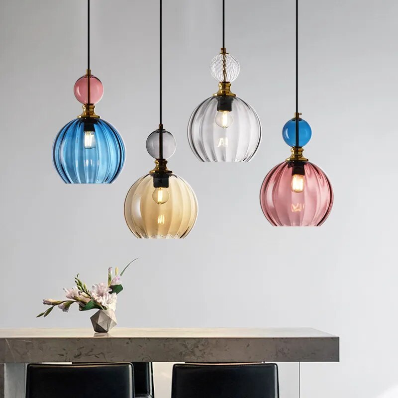 suspension bonbon verre luminaire déco maison
