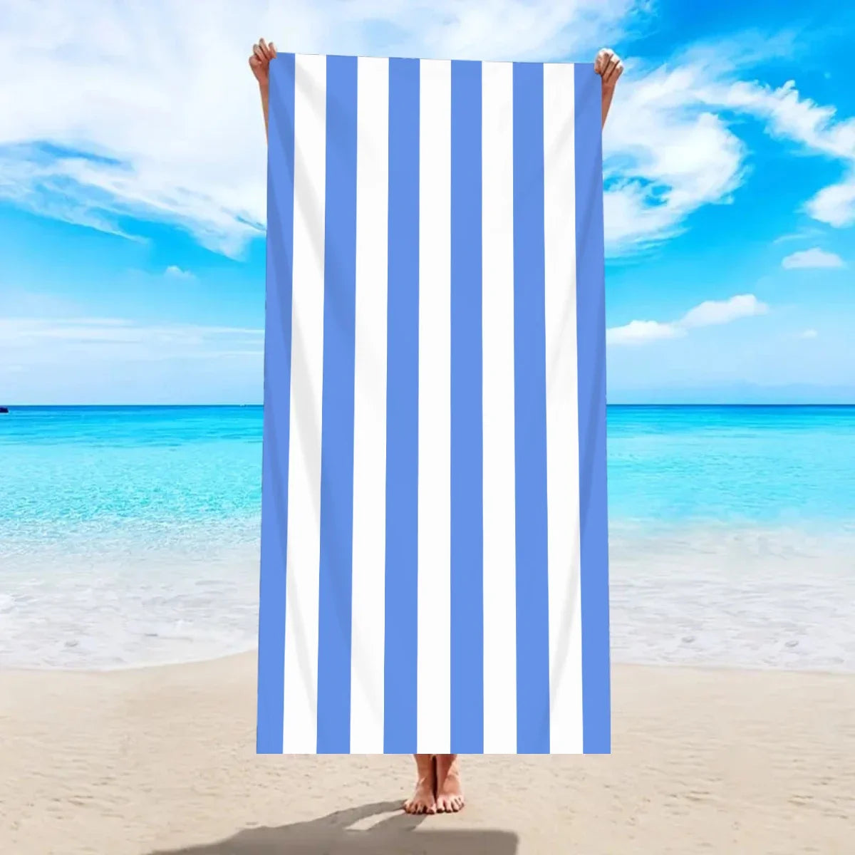 serviette de plage rayures minimalistes sechage rapide absorbante