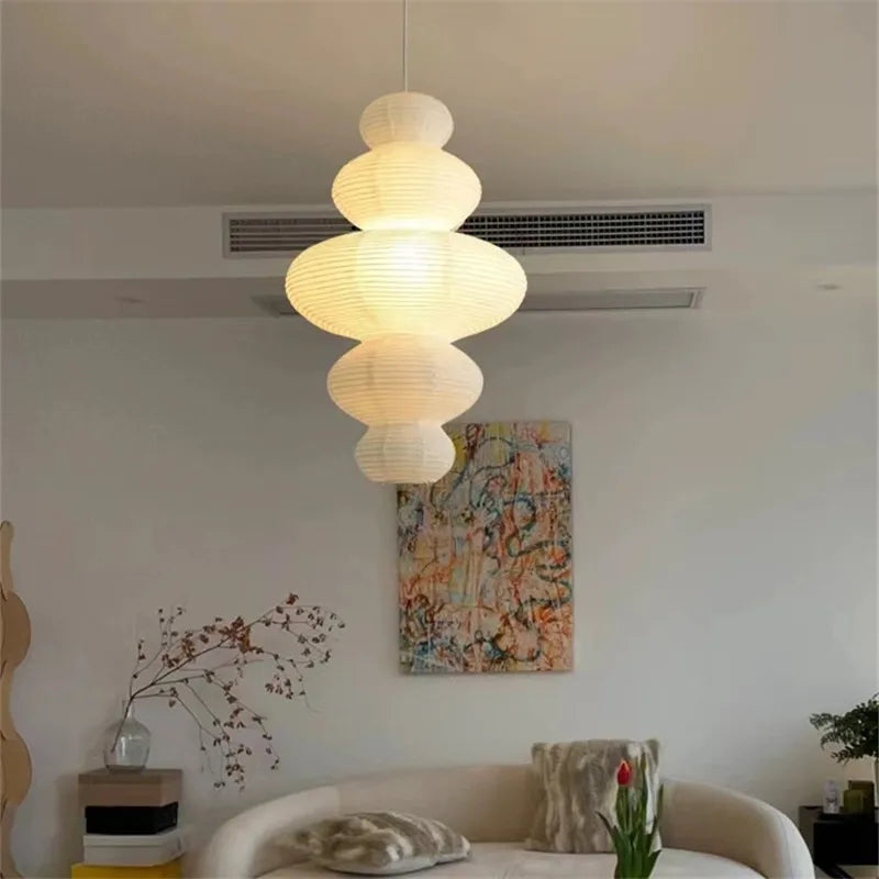suspension noguchi wabi sabi en papier de riz design minimaliste vintage