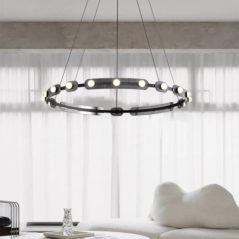 lustre moderne led suspendu pour éclairage intérieur décoratif - vue 3 sur 12