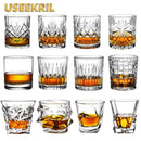 Verres à whisky old fashioned gravés motif classique