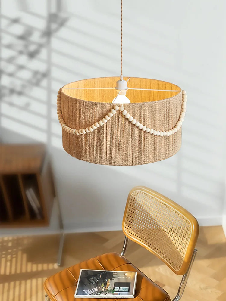 Lustre bohème rétro perlé pour éclairage intérieur créatif - vue 5 sur 5