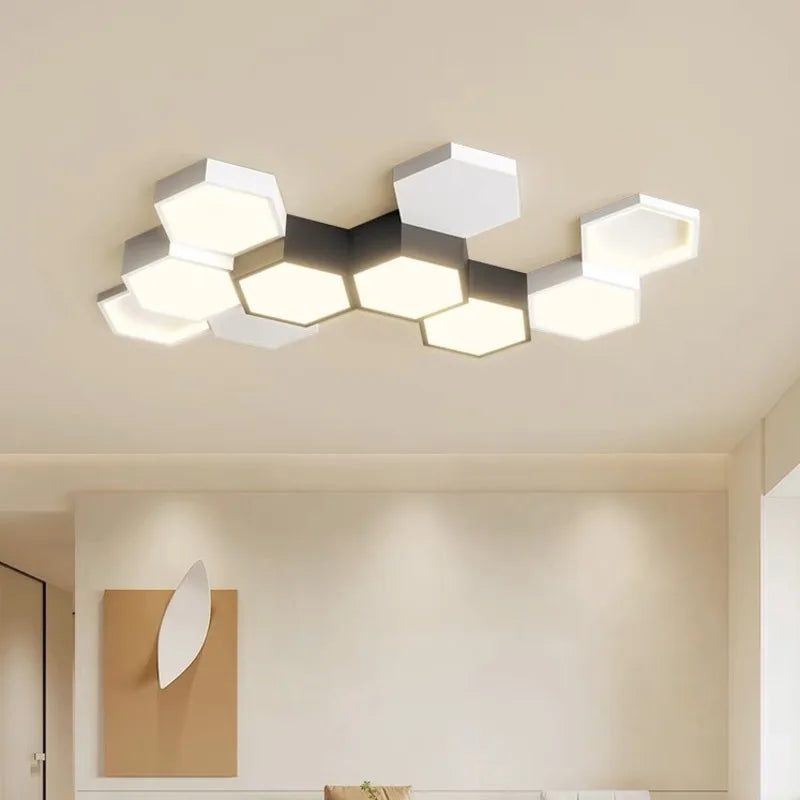 Lustre LED télécommandé nordique usine - vue 4 sur 11