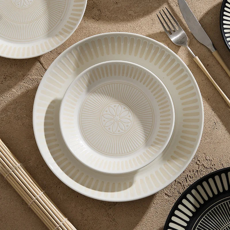 Assiette ceramique relief style japonais retro premium - vue 5 sur 7