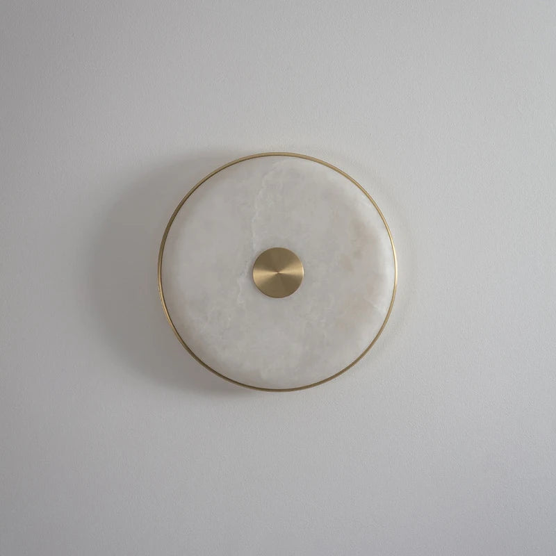lampe de chevet créative en cuivre et marbre naturel à led