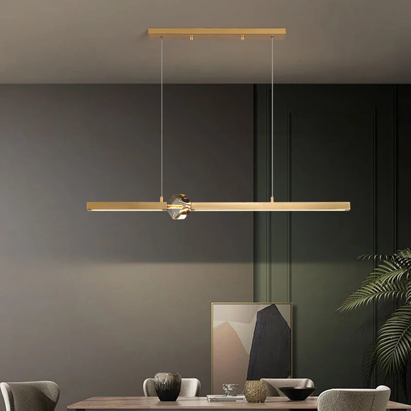 lustre led long moderne minimaliste luminaire décoratif