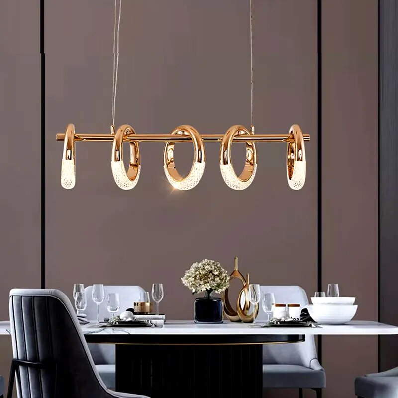 Lustre led design moderne ronds - vue 6 sur 8