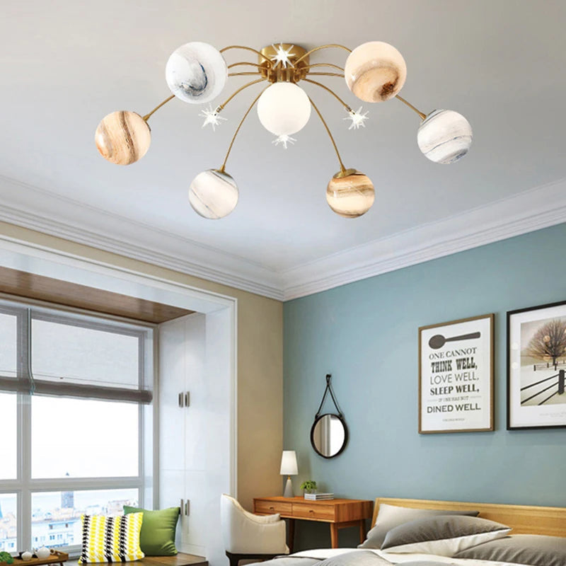 suspension planète art déco pour enfants luminaires suspendus en métal