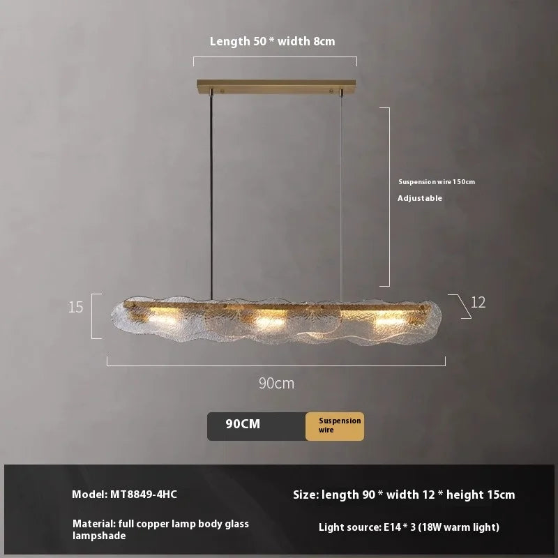 suspension moderne en cuivre et verre pour restaurant - vue 13 sur 12