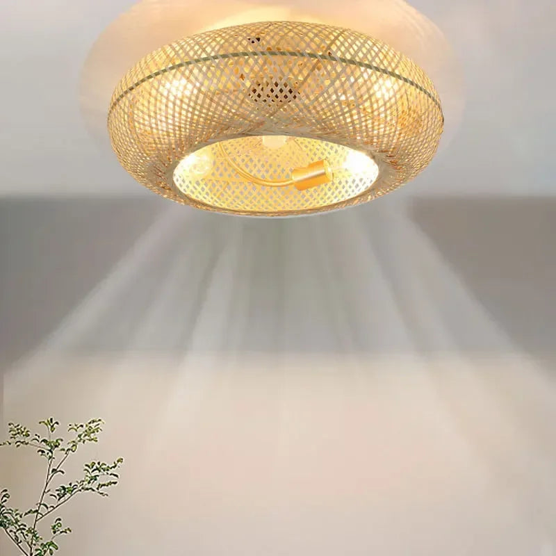 ventilateur lampe silencieux à lames invisibles avec télécommande décoratif