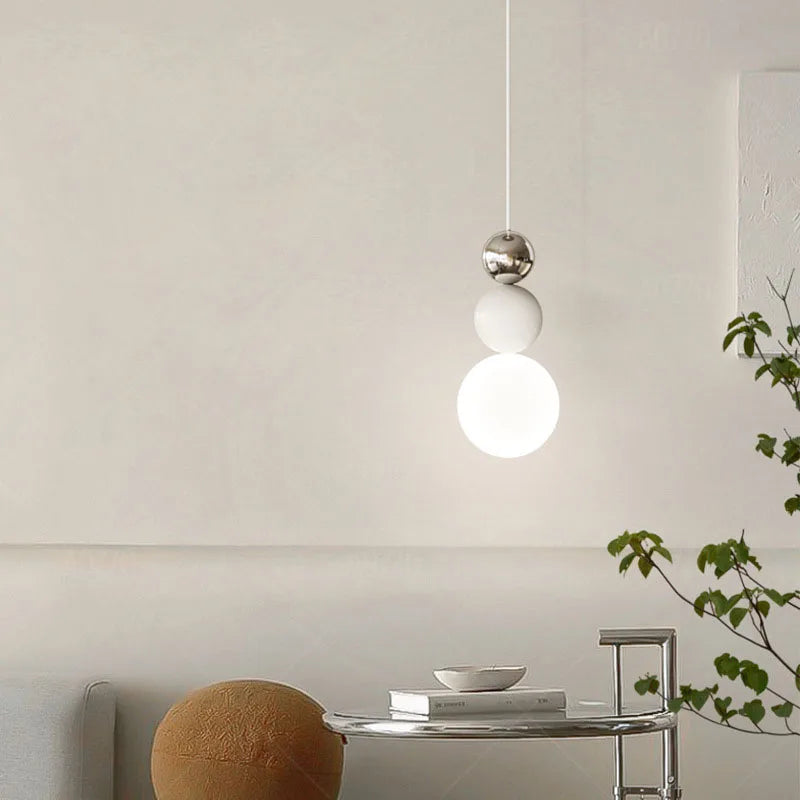 suspension nordique en verre blanc fil réglable luminaire décoratif