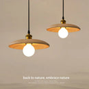 lustre moderne minimaliste en bois massif suspendu