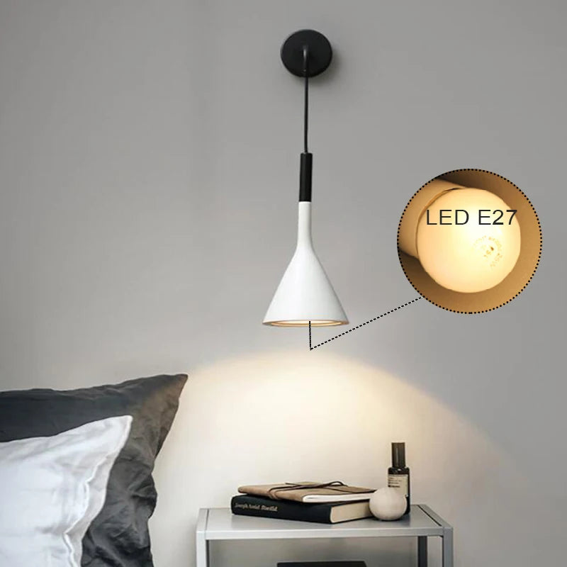Applique murale LED E27 au design nordique moderne