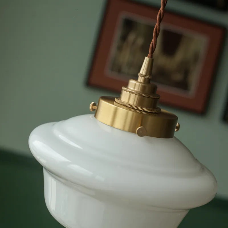 Suspension LED en verre blanc laiteux - vue 7 sur 30