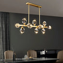 lampe lustre led laiton cristal or décor maison