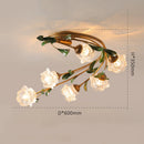 Plafonnier fleurs verre pastoral nordique led viridiplantae