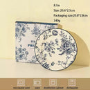 Service dassiettes ceramique motif fleurs style champetre