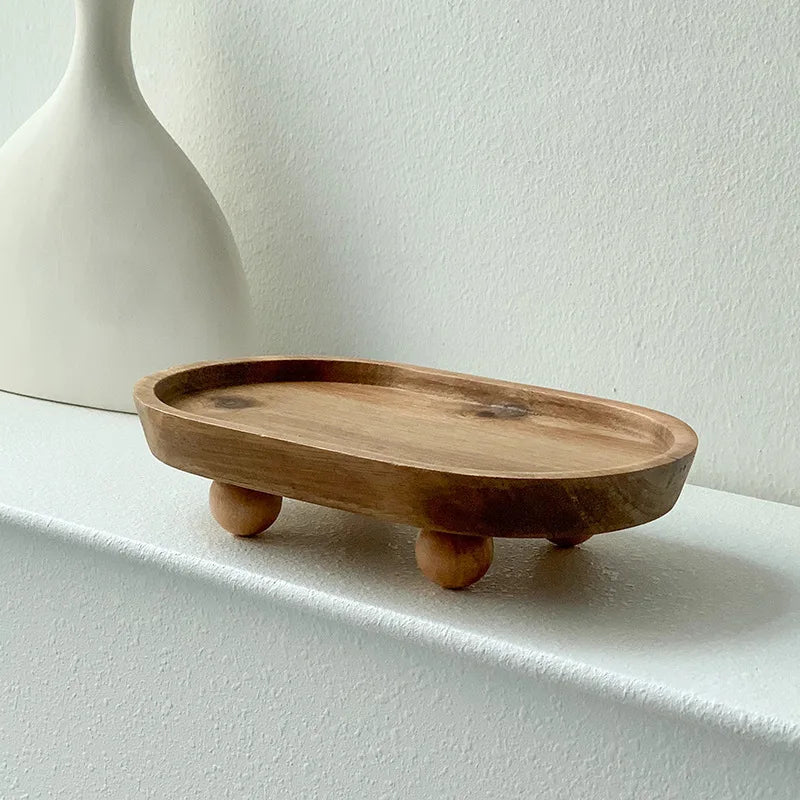 plateau en bois multifonctionnel pour rangement et décoration - vue 7 sur 7