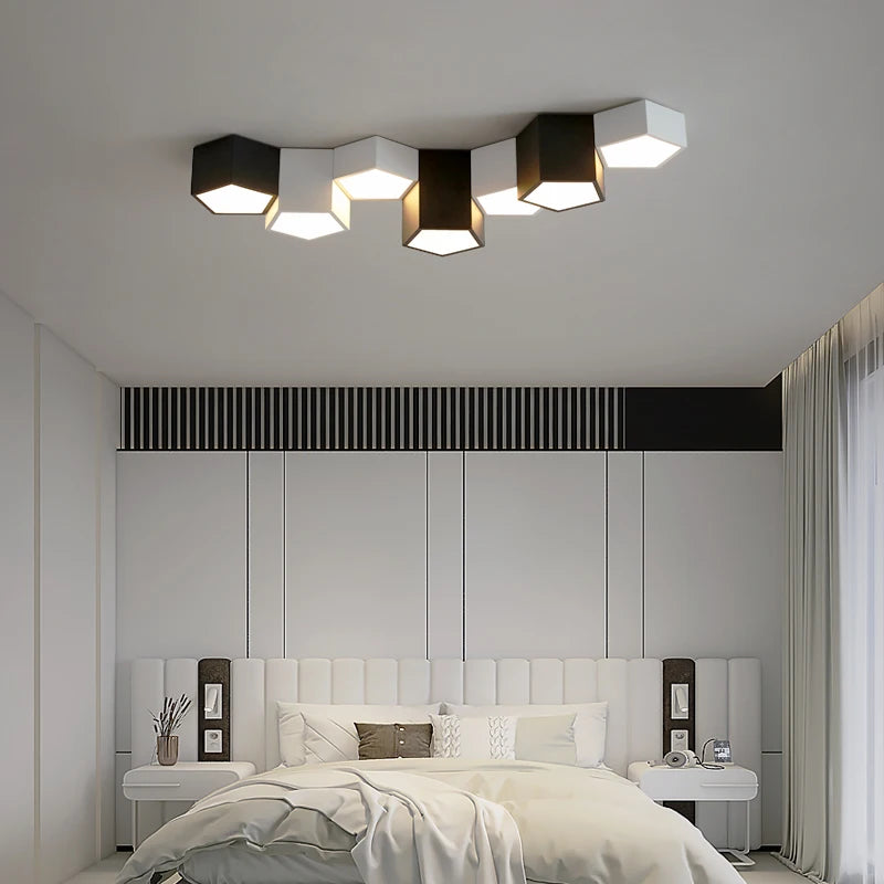 Lustre Lumières Géométrique Simple Moderne Luminaire Décor - vue 3 sur 15