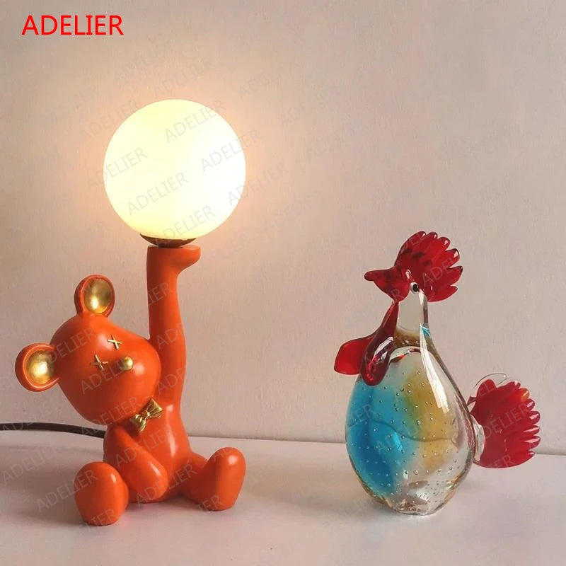 lampe de bureau 3d dessin animé ours pour enfants cadeau d'anniversaire - vue 6 sur 10